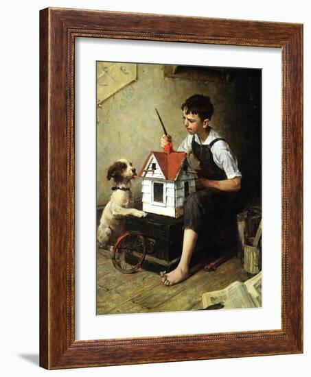 Painting the Little House-Norman Rockwell-Framed Giclee Print