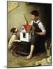 Painting the Little House-Norman Rockwell-Mounted Giclee Print