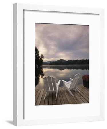 Pair of Adirondack Chairs on a Dock at the Mirror Lake Inn 