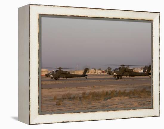 Pair of AH-64 Apache Helicopters Prepare for Takeoff-Stocktrek Images-Framed Premier Image Canvas