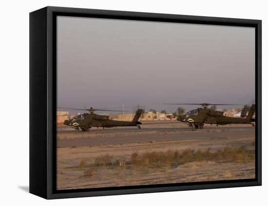 Pair of AH-64 Apache Helicopters Prepare for Takeoff-Stocktrek Images-Framed Premier Image Canvas