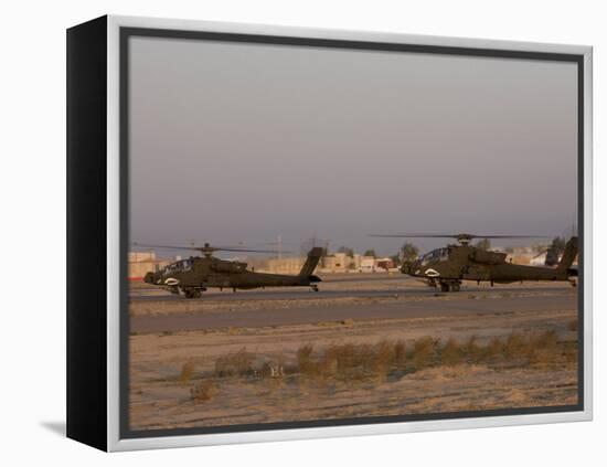 Pair of AH-64 Apache Helicopters Prepare for Takeoff-Stocktrek Images-Framed Premier Image Canvas