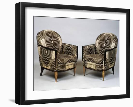 Pair of Art Deco Style Armchairs, Ducharne Model, 1926-Jacques-emile Ruhlmann-Framed Giclee Print