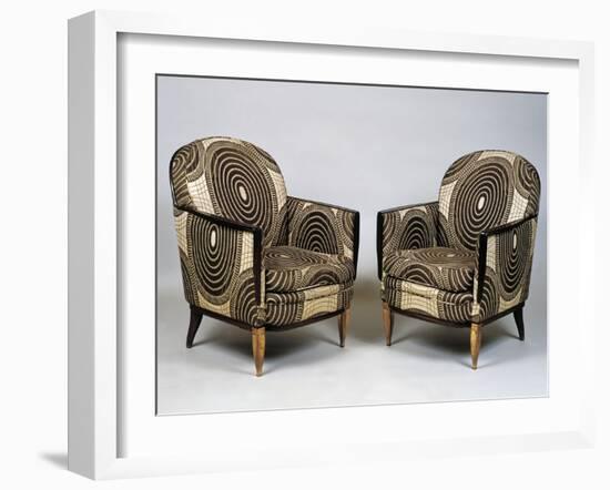 Pair of Art Deco Style Armchairs, Ducharne Model, 1926-Jacques-emile Ruhlmann-Framed Giclee Print