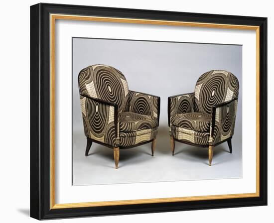 Pair of Art Deco Style Armchairs, Ducharne Model, 1926-Jacques-emile Ruhlmann-Framed Giclee Print