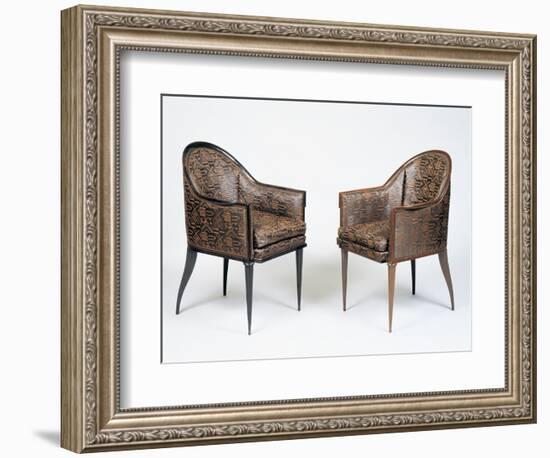 Pair of Art Deco Style Armchairs, Guinde Model-Jacques-emile Ruhlmann-Framed Giclee Print