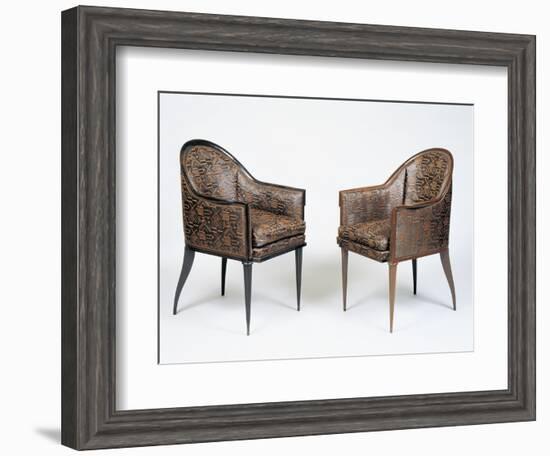 Pair of Art Deco Style Armchairs, Guinde Model-Jacques-emile Ruhlmann-Framed Giclee Print