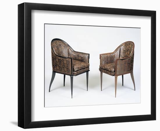 Pair of Art Deco Style Armchairs, Guinde Model-Jacques-emile Ruhlmann-Framed Giclee Print