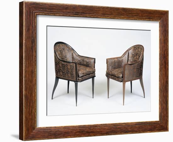 Pair of Art Deco Style Armchairs, Guinde Model-Jacques-emile Ruhlmann-Framed Giclee Print