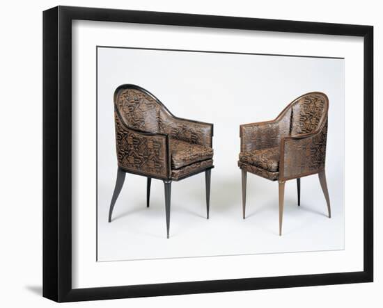 Pair of Art Deco Style Armchairs, Guinde Model-Jacques-emile Ruhlmann-Framed Giclee Print