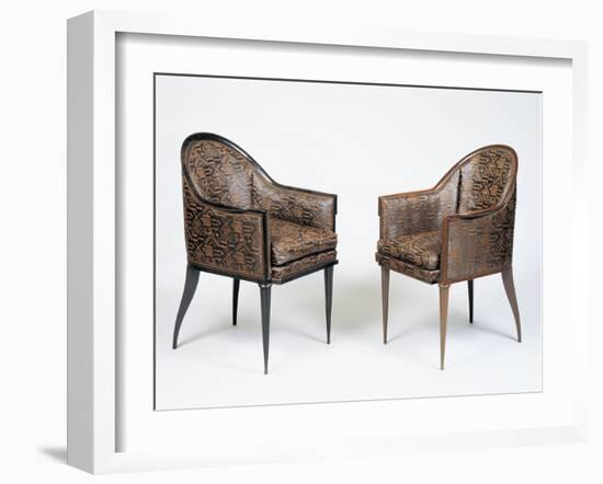 Pair of Art Deco Style Armchairs, Guinde Model-Jacques-emile Ruhlmann-Framed Giclee Print