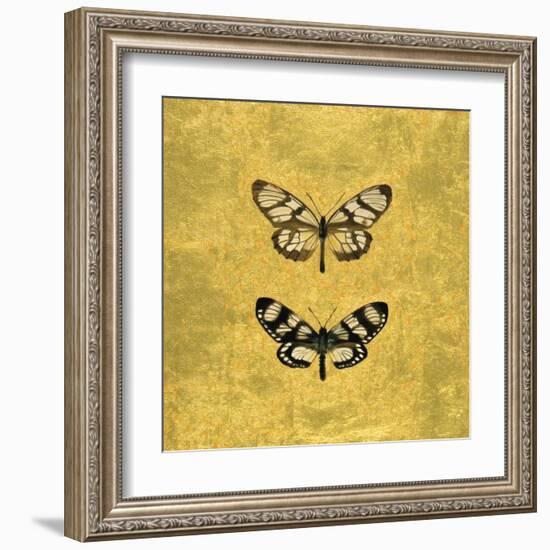 Pair of Butterflies on Gold-Joanna Charlotte-Framed Art Print