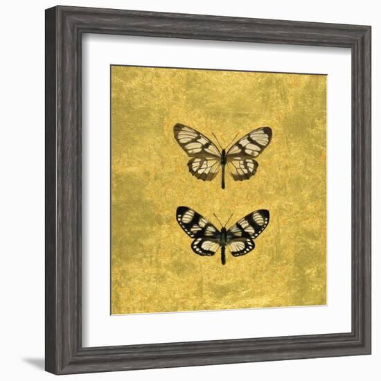 Pair of Butterflies on Gold-Joanna Charlotte-Framed Art Print