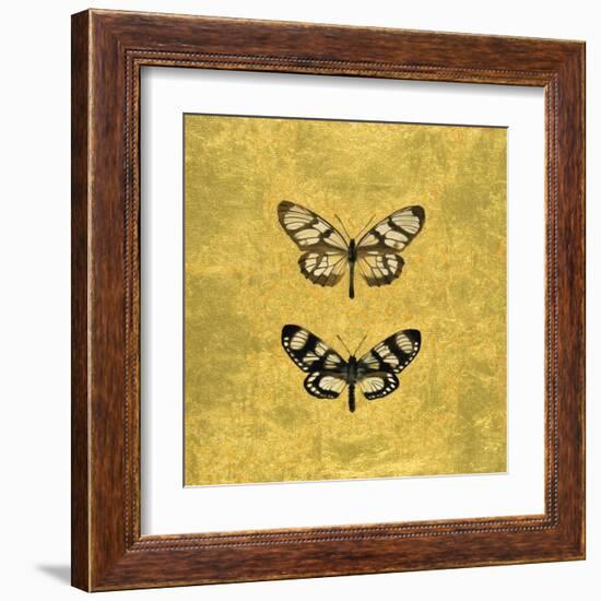 Pair of Butterflies on Gold-Joanna Charlotte-Framed Art Print