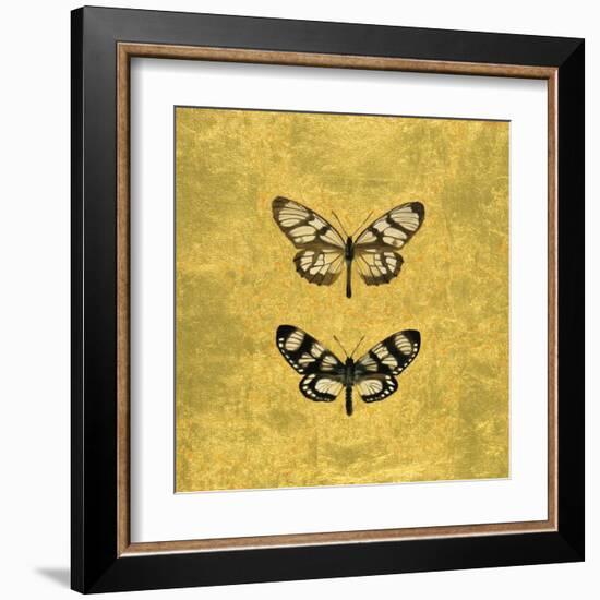 Pair of Butterflies on Gold-Joanna Charlotte-Framed Art Print