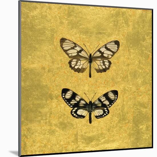 Pair of Butterflies on Gold-Joanna Charlotte-Mounted Art Print