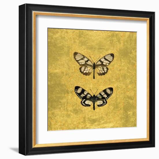 Pair of Butterflies on Gold-Joanna Charlotte-Framed Art Print