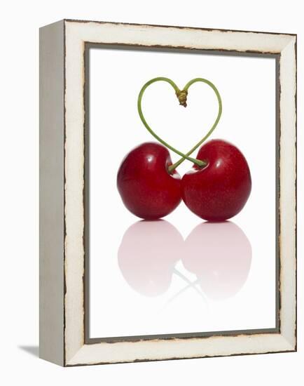 Pair of Cherries Forming a Heart-Kröger & Gross-Framed Premier Image Canvas