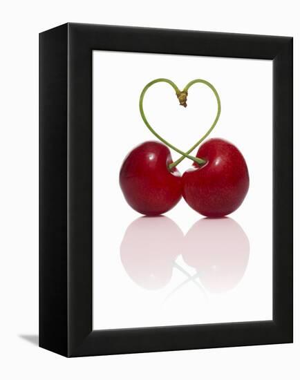 Pair of Cherries Forming a Heart-Kröger & Gross-Framed Premier Image Canvas