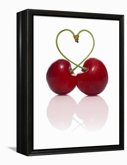 Pair of Cherries Forming a Heart-Kröger & Gross-Framed Premier Image Canvas