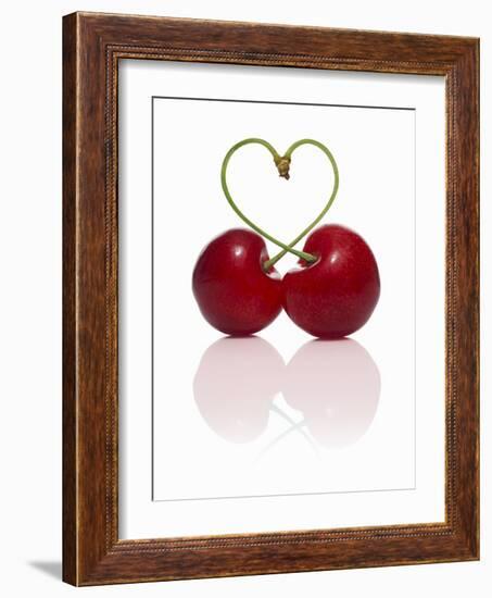 Pair of Cherries Forming a Heart-Kröger & Gross-Framed Photographic Print