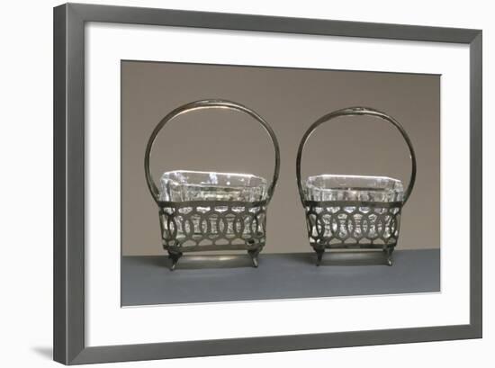 Pair of Crystal and Silver Salt Cellars-null-Framed Giclee Print