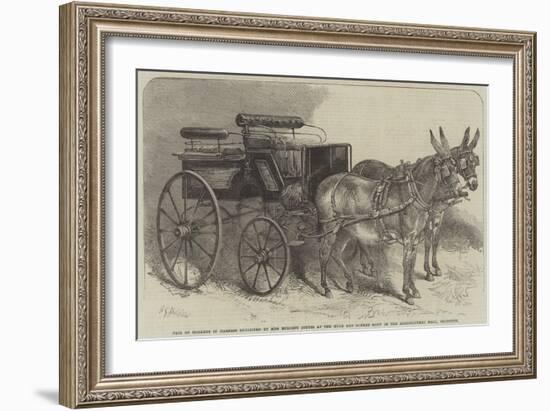 Pair of Donkeys in Harness Exhibited by Miss Burdett Coutts at the Mule and Donkey Show in the Agri-Harden Sidney Melville-Framed Giclee Print