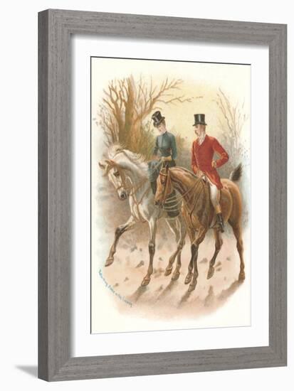 Pair of English Riders-null-Framed Art Print