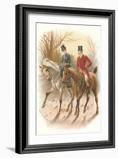 Pair of English Riders-null-Framed Art Print