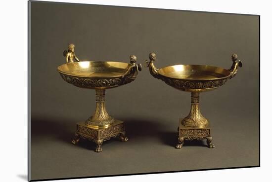 Pair of Gilded Silver Cakestands with Mythological Decoration-Albert Maignan-Mounted Giclee Print