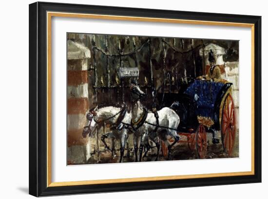 Pair of Horses in Front of Gate, 1881-Henri de Toulouse-Lautrec-Framed Giclee Print