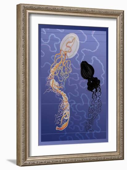 Pair of Jellyfish-Ernst Haeckel-Framed Art Print