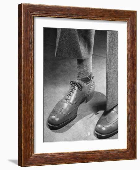 Pair of Men's Shoes, Illustrating One of the Shortages of Goods Because of the War-Nina Leen-Framed Photographic Print