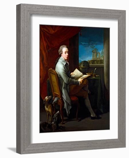 Pair of Portraits, Gentleman (On Canvas)-Pompeo Girolamo Batoni-Framed Giclee Print