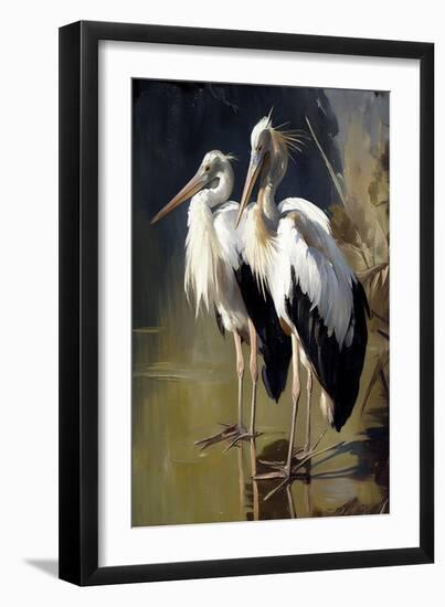 Pair of Shoe billed Storks-Vivienne Dupont-Framed Art Print