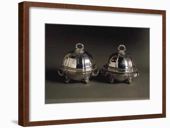 Pair of Silver Covered Dishes, Engraved with Coat of Arms, 1821-Robert Lefevre-Framed Giclee Print