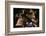 Pair of vintage boxing gloves laying on a flag carefully painted with light-Sheila Haddad-Framed Photographic Print