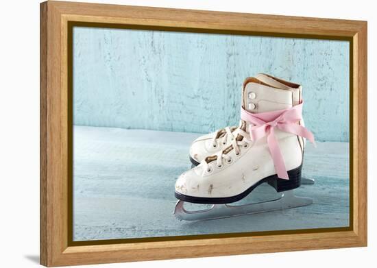 Pair Of White Women'S Ice Skates-Anna-Mari West-Framed Stretched Canvas