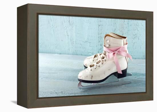 Pair Of White Women'S Ice Skates-Anna-Mari West-Framed Stretched Canvas