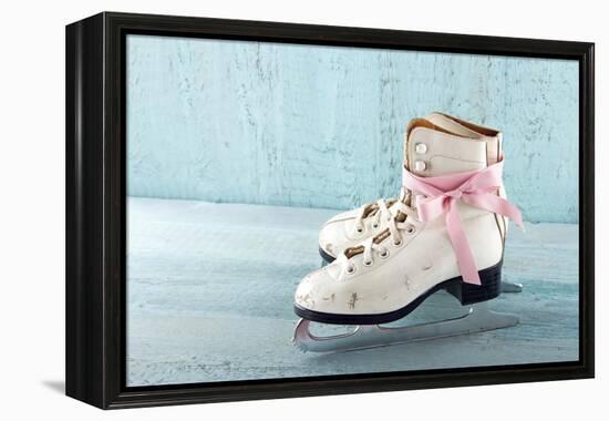 Pair Of White Women'S Ice Skates-Anna-Mari West-Framed Stretched Canvas