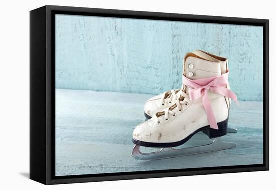 Pair Of White Women'S Ice Skates-Anna-Mari West-Framed Stretched Canvas