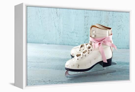 Pair Of White Women'S Ice Skates-Anna-Mari West-Framed Stretched Canvas