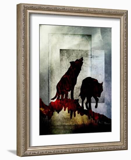 Pair of Wolves-LightBoxJournal-Framed Giclee Print