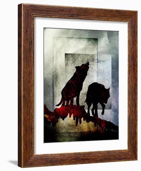 Pair of Wolves-LightBoxJournal-Framed Giclee Print