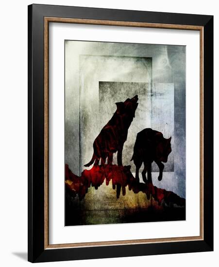 Pair of Wolves-LightBoxJournal-Framed Giclee Print