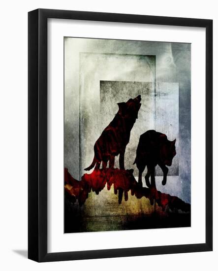 Pair of Wolves-LightBoxJournal-Framed Giclee Print