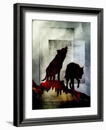 Pair of Wolves-LightBoxJournal-Framed Giclee Print