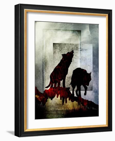 Pair of Wolves-LightBoxJournal-Framed Giclee Print