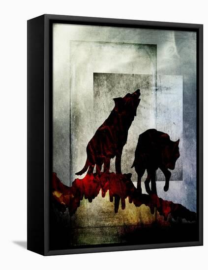 Pair of Wolves-LightBoxJournal-Framed Premier Image Canvas