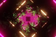 Palm Tree In Light Neon-pairoj ponglerdnadda-Art Print